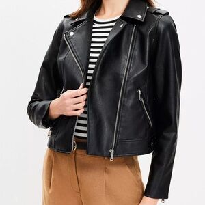 Faux Black Leather Jacket